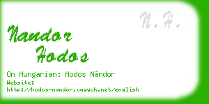 nandor hodos business card